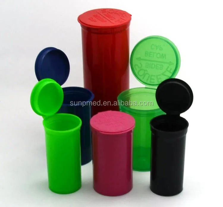 Hinged Lid Container,Easy Squeeze Side Top Vials Bottles Jar,Flip