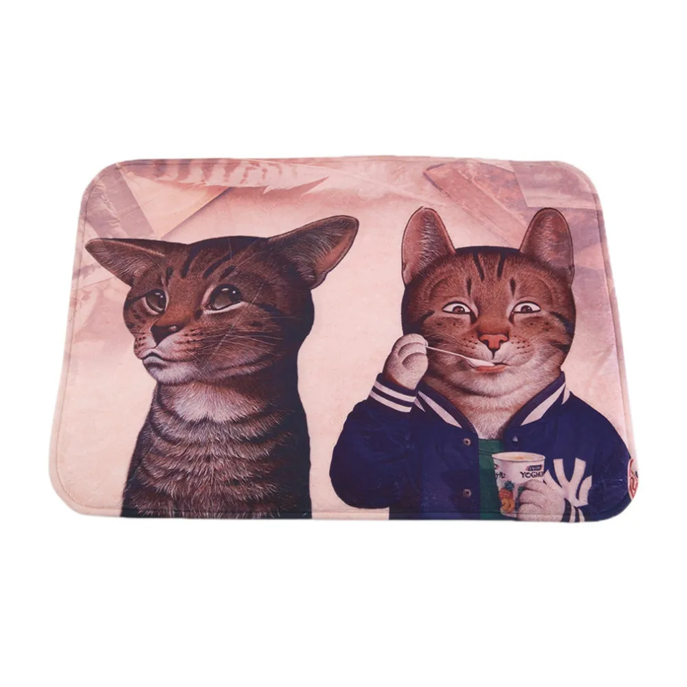 New hot Creative Kawaii Welcome Floor Mats Animal Cat Print Bathroom Kitchen Carpets House Doormats For Living Room Anti Slip
