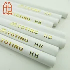 Bulk Custom Gold Logo Stamping standard pencil wooden white pencils