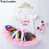 First 1st Birthday Outfits Baby Baptism Clothes Girl Party Wear Kids Clothing 2 Years Tutu Infant Baby Girl Christening Suits