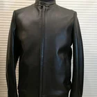 P18E012BE men leather windbreaker coat