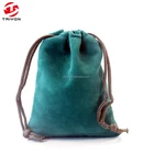 Custom printed velvet drawstring pouch fabric gift bags wholesale