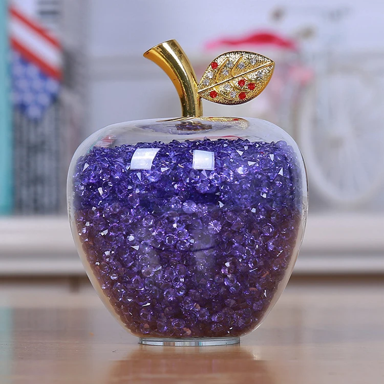 wholesale new design crystal apple for christmas gift