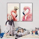 The Queen of the Flamingo Canvas Art Paintings Girls Bedroom Wall Art Posters Nordic Prints For Baby Nursery Decoration Pictures