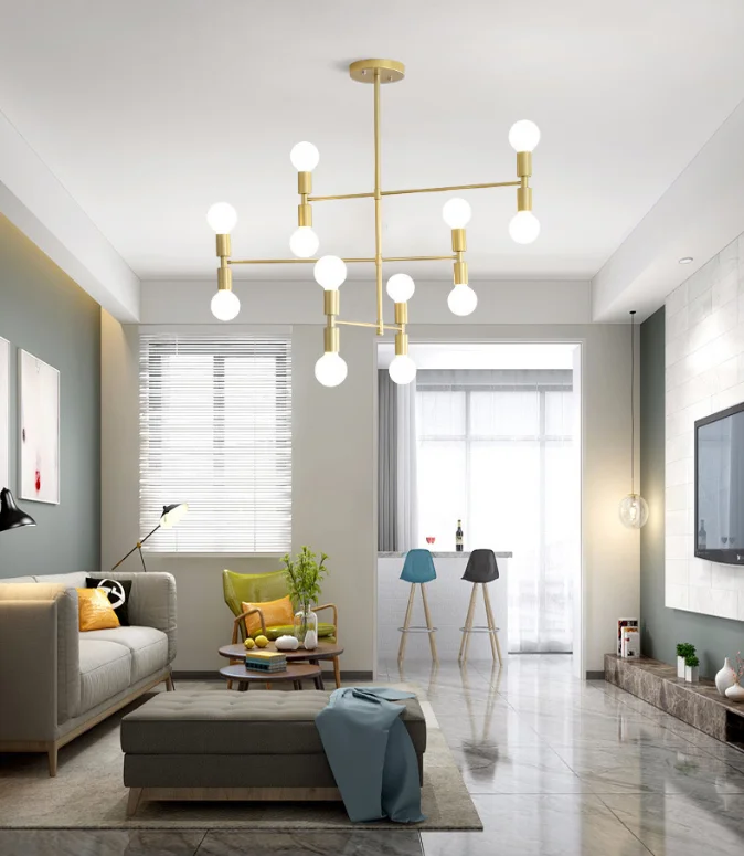 modern fashion young people's living room bedroom  restaurant Up and down chandeliers lights