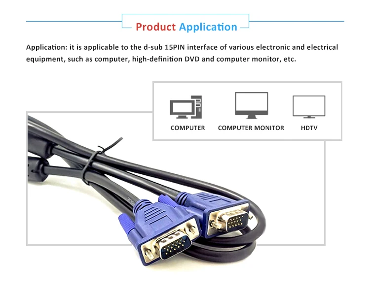Extension filter noise vga connector flat to rca coaxial cable - ANKUX.COM