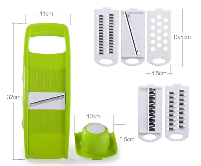 Mandoline Slicer With 6 Interchangeable Stainless Steel Blades, Vegetable Grater