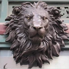 Metal Wall Mounted Bronze animal Lion Head Sculpture