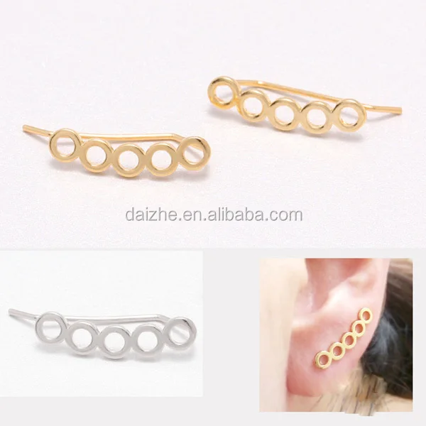 2017 fashion various color women girl jewelry micro pave 12mm mini silver cz huggie hoop earring
