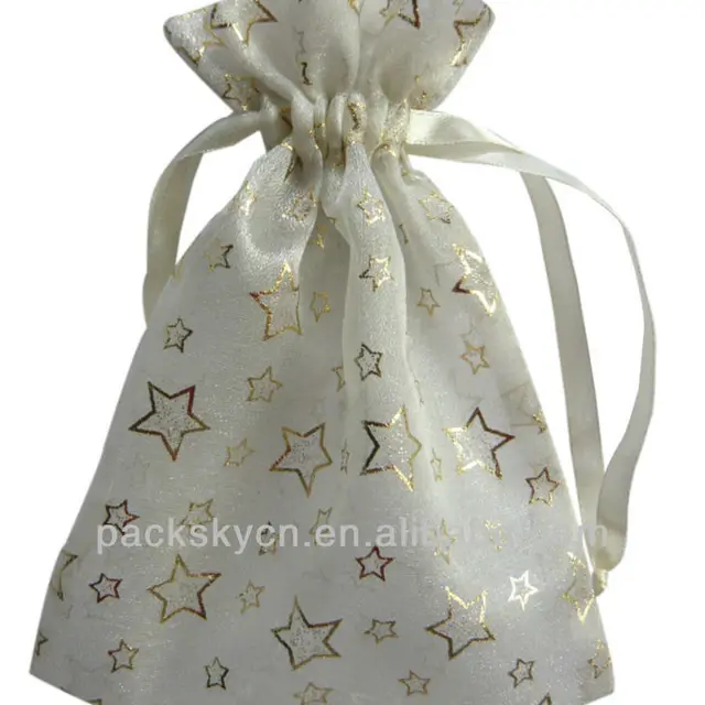 organza pouch bag/saint drawstring gift organza bag packaging