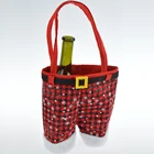 Christmas Wine Bottle Bag Dinner Party Decoration Bow-Knot Red Deer Tree Santa Claus Cover