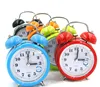Portable Cute Mini Cartoon bell Alarm Clock Silent Metal Quartz Movement Analog Bedside LED Light Sweep Alarm Clock