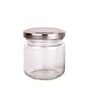 Wholesale wide mouth glass jar 100ml glass pickle jam jar with metal lid