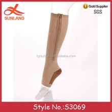 S3069 new fashion medical socks compression sports zip sox with zipper wholesale