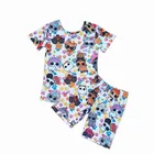 Unisex Kids T-shirt And Shorts Summer Set Cute Printed Clothing Wholesale Boys And Girls Boutique Set Outfit