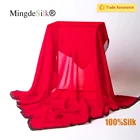 10mm Long silk chiffon silk scarf solid color