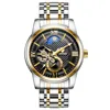 Guangzhou Automatic Mechanical Watch Stainless Steel Skeleton Sun Moon Phase, Sun And Moon Phase Watch