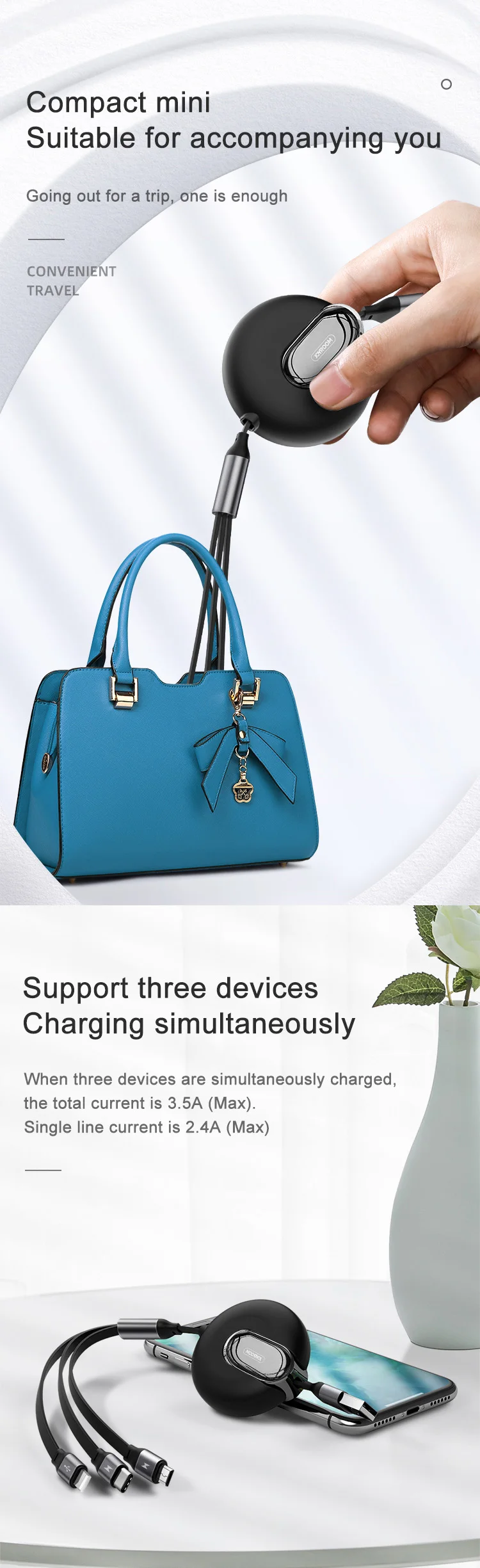 JOYROOM 3-in-1 charging original usb multi charger mobile data cable - ANKUX.COM