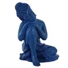 Resin Religious Statue Handmade Blue Buddha Figure