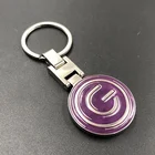 Promotion custom logo metal round shape cartoon key chain with QR code