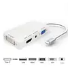 New USB 3.1 Type C male to HDMI DVI VGA with audio Multi port Adapter Cable