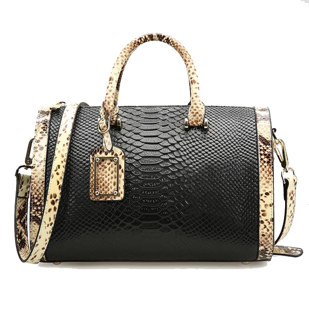 Boston pillow alligator patchwork serpentine leather handbags women messenger bags ladies shoulder crossbody bag bolsa CB-027