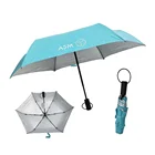 Mini 6k silver coated double Automatic safety 3-foldable sun umbrella