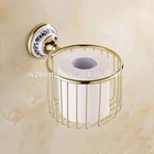 Gold finishing bathroom accessories metal paper holder and paper basket