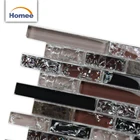 Interor Solid Purple Black Hotel Stripe Stone Glass Wall Mosaic