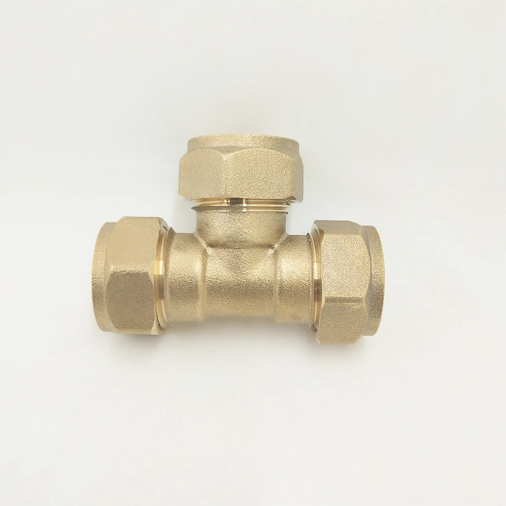 CET15 15mm Equal Tee Brass Compression Fittings For Plumbing