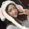 Korea Bunny Hat with Air Pumping and Moving ears Plush Lovely Soft Rabbit Animated Cap Plush Cute Cap Making Funny Hats