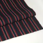 Retro classic black red stripe shinting crepe cloth 50 polyester 50 cotton blend fabric