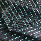 Metallic Glitter Silver Striped Pleated Fabric With Sequins For Kerchief