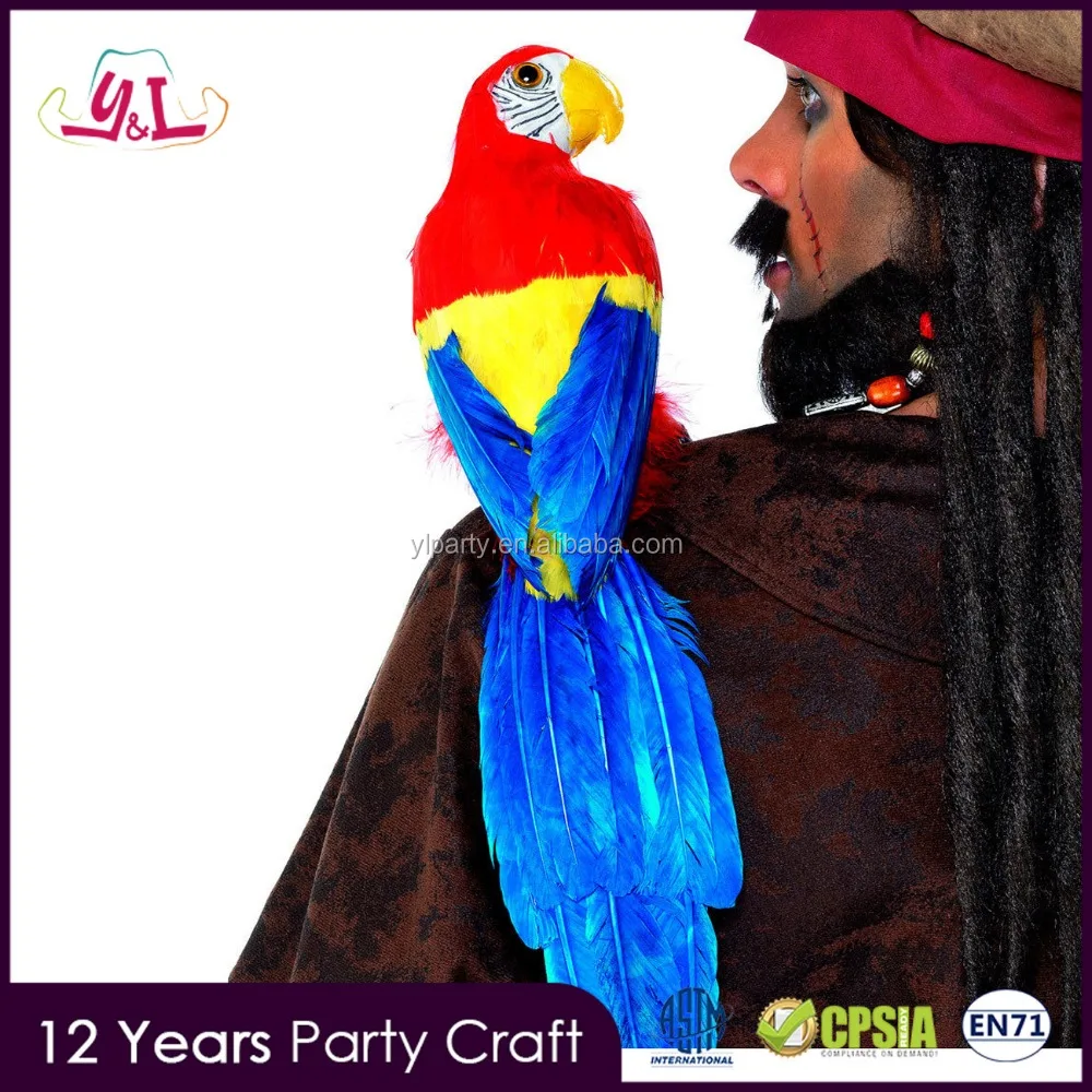 2017 new premium 20" pirate parrot on shoulder macaw bird skully