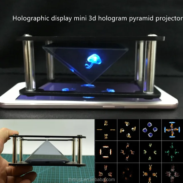 free sample promotional gift 3d hologram pyramid display project