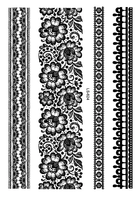 ls 624b self adhesive female leg black lace chain tattoo ls 624b self adhesive female leg black lace chain tattoo