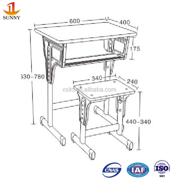 Standard Weight And Length Modern School Classroom Chair Desk