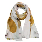 Wholesale Printing Line Circle Solid Color Square Silk Scarf