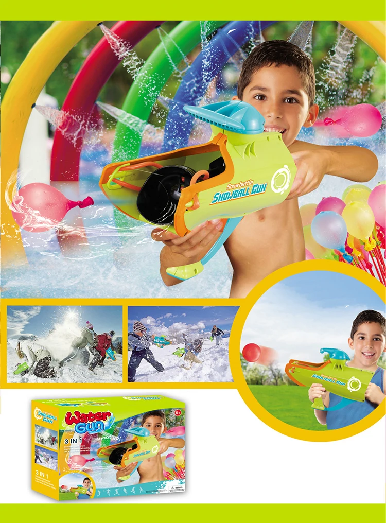 3 in 1 new shooting snow ball gun plastic children toys guns