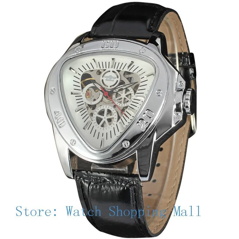 New Mens Watch Top Brand Luury Skeleton Hollow Automatic Mechanical Leather Strap Watch Men Reloj Hombre 5911K
