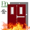 Fire Rated Stainless Steel Glass Inserted Security Door with Pull Handle