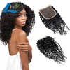 Top Quality Jerry Curl Virgin Hair 4x4 Lace Frontals Brazilian Human Hair Lace Closure
