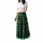 Custom 100% Cotton Printed Maxi Tiered Women Skirt