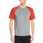cheap clothing raglan two tone blank t shirt 100% cotton