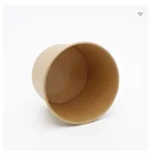 Disposable custom printed kraft paper salad bowl with cover lid