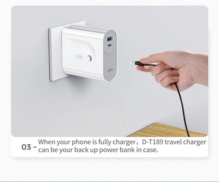 Joyroom new products dual usb output mobile power bank with wall portable charger - ANKUX.COM