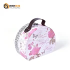 Custom Colorful Flower Pattern Printed Lovely Packaging Gift Box With Handle