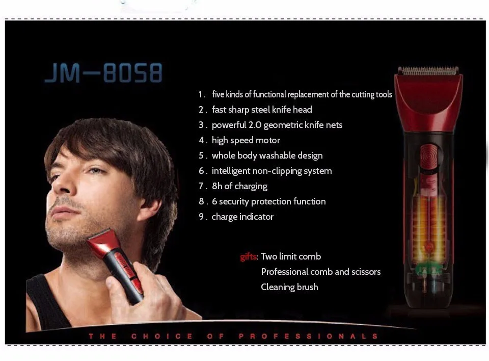 Wholesale cheap men shave set kit beard trimmer electric small quiet metal commercial lightweight professional hair clippers