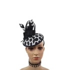 Exotic Sinamay Round Base Lace Net Cover Fascinator Headband Hats Derby Racing Hat Tea Party Cocktail Headwear Millinery