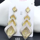 xuping luxury gold jewelry, zircon two tone earring wholesale